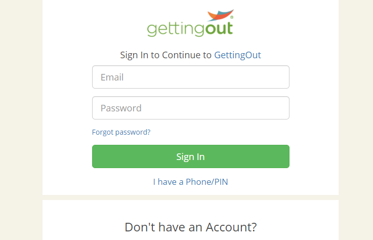 gettingout login
