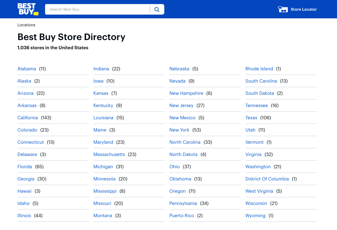 best buy store locator
