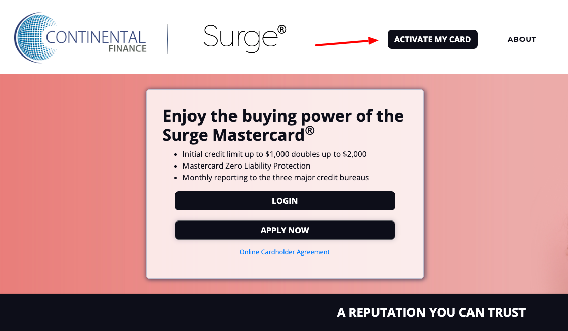 continental finance activate my card