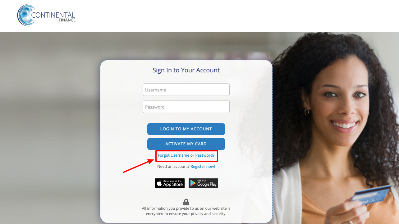 continental finance forgot password
