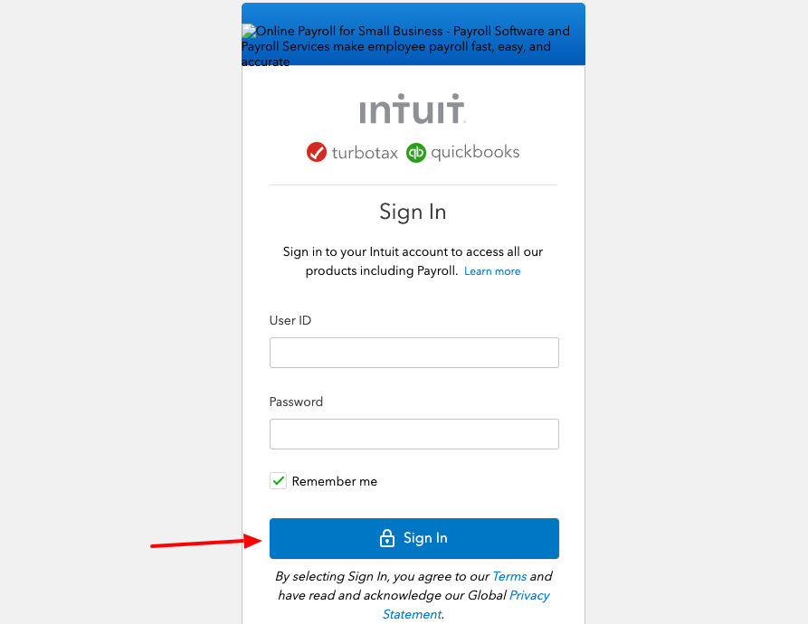 intuit payroll login