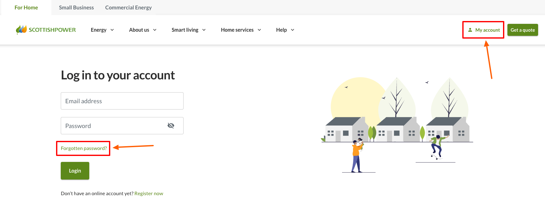 scottish power forgotten password