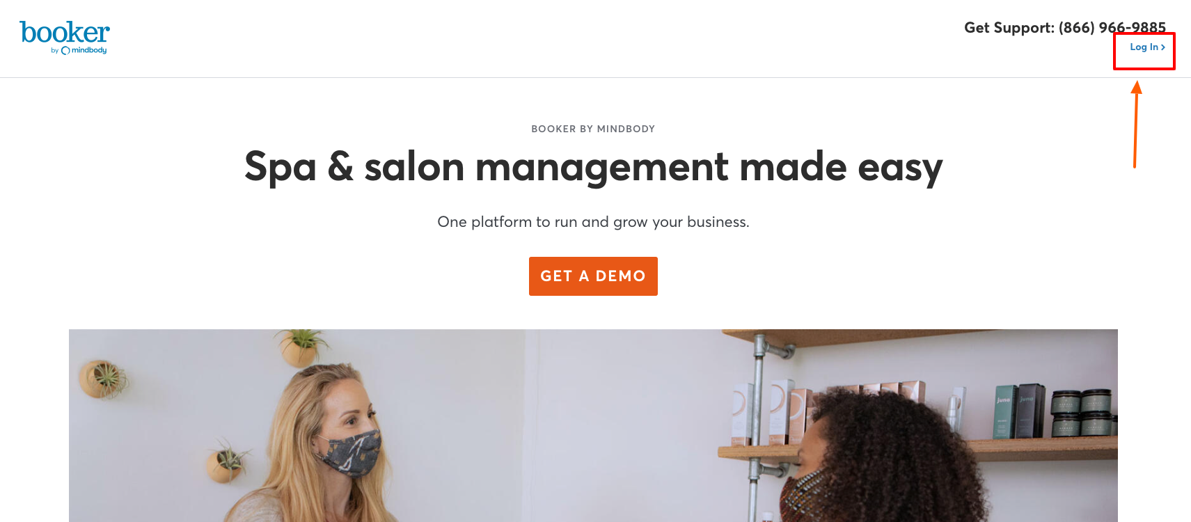 spa booker login page