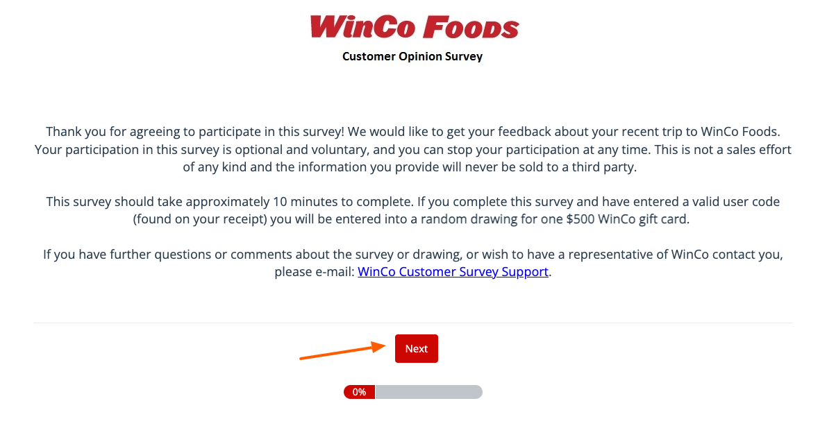 winco foods survey