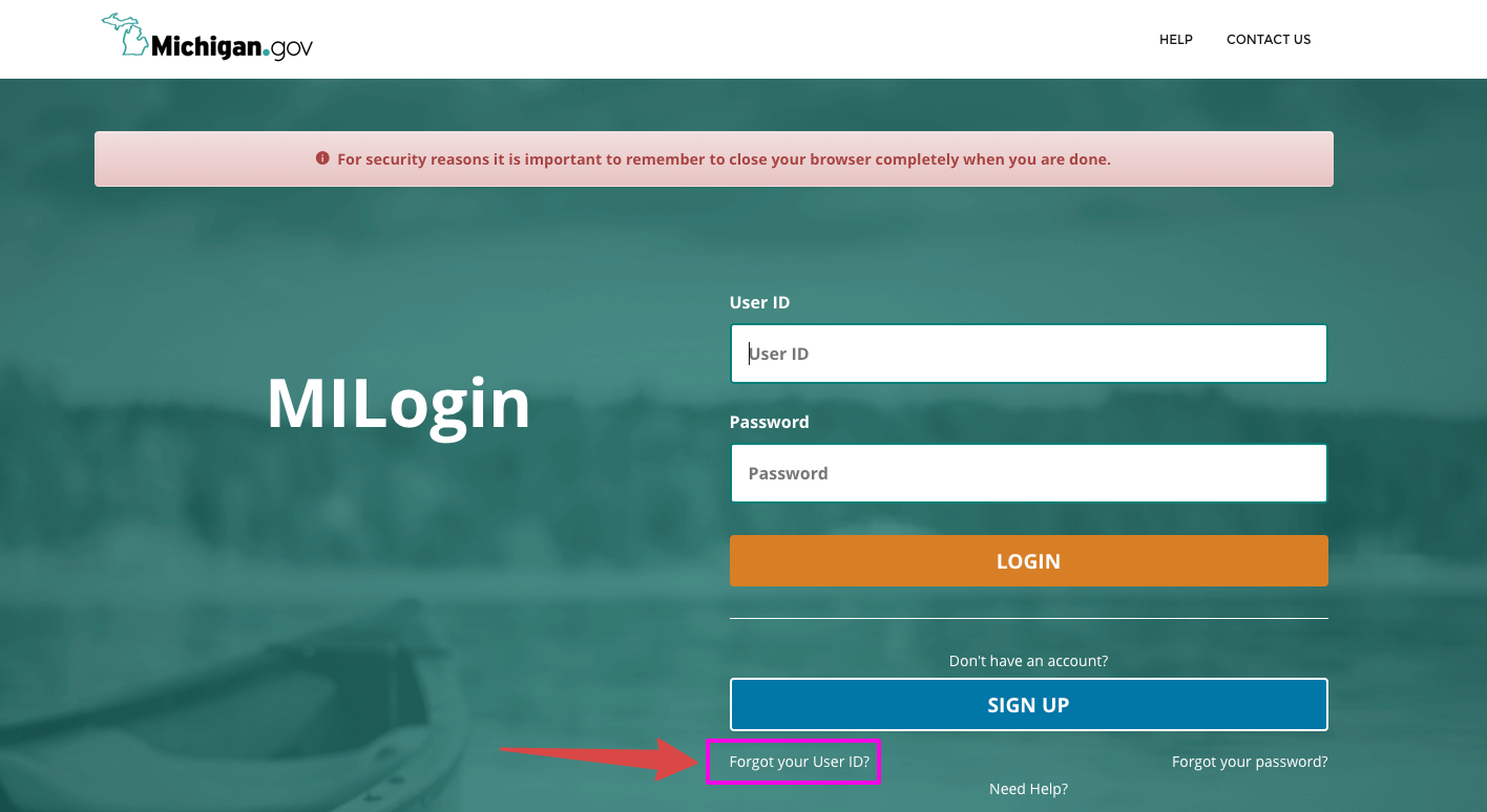 MiWAM frgot userid