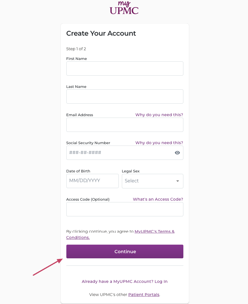 myupmc account create
